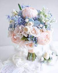 Maybe you would like to learn more about one of these? Blue Wedding Light Blue Bridesmaid Dresses Ivory And Pastel Pink Bouquets Colorsbridesmaid Flower Bouquet Wedding Blue Wedding Bouquet Pastel Pink Weddings
