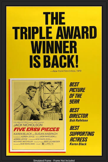 Five Easy Pieces (1970) Original R1973 Forty by Sixty Movie Poster -  Original Film Art - Vintage Movie Posters