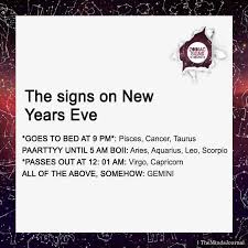 The Signs On New Years Eve Zodiac Signs Gemini Zodiac Signs Funny Zodiac Signs