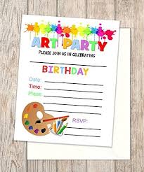 Free kids birthday online invitations for boys and girls. Amazon Com Art Party Invitations Fill In Blank Flat Cards Set Of 20 Painting Birthday Party Invitations With Envelopes Art Birthday Invites Flat Card Invitations 4 25 X 5 5 Handmade