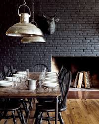 Black Wall Interior Brick Wall For Texture Black Brick Wall Wooden Dining Tables Exposed Brick Walls