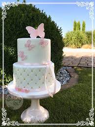 Christening Cake Baptism Butterfly Butterflies Pink Gold Fondant Taufe Torte Butterfly Baby Shower Cake Baby Shower Cakes Girl Christening Cake Girls