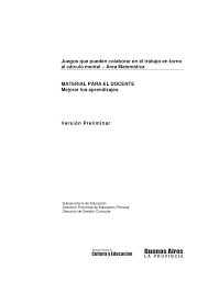 Realiza operaciones matemáticas sencillas con rapidez y contrarreloj, entrenando tu agilidad mental. Juegos Que Pueden Colaborar En El Trabajo En Torno Al Calculo Mental Docsity