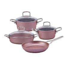 Kunzita home 13 parça napoli granit tencere seti pembe. Emsan Premium Granit 7 Parca Tencere Seti Golden Pink Metal Emsan