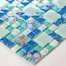 Dark colors make small bathrooms look smaller, so avoid black and dark tiles for your bathroom black mosaic glass tiles, unique bathroom tiles with crystals and skeletons. Glass Tiles Beach Style Sea Blue Glass Tile Glass Mosaics Wall Art Kitchen Shell Pattern Backsplash Bathroom Design Buy Glass Mosaic Design Pattern Sea Blue Glass Tile Glass Mosaics Glass Crystal Mosaic Product