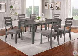 Bold abstracted artwork mimics the pattern in the drapery fabric. Viana Gray And Light Gray Extendable Dining Room Set From Furniture Of America Coleman Furniture