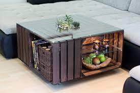 Du willst einen diy couchtisch selber bauen aus holzbohlen? Couchtisch Aus Obstkisten Mit Glasplatte Trytrytry