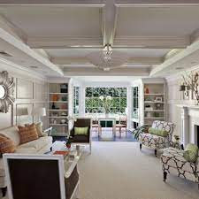 It is spacious enough to allow for a large, functional coffee table and there is cozy seating by the fireplace. Rectangular Living Room Houzz