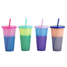 Nogis Color Changing Cups 24oz 4 Reusable Cold Drink Cups Bpa Free With Lids And Straws Summer Coffee Tumblers Party Cups For Adults Teens Walmart Com Walmart Com
