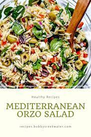 Mediterranean Orzo Salad Bobbycreekwater Recipe Healthy Salad Recipes Orzo Salad Recipes Delicious Healthy Recipes