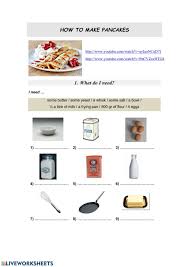 Pancakes Recipe Interactive Worksheet How To Make Pancakes How To Prepare Pancake Worksheets