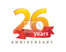 26 Anos De Aniversario Logo Adesivos Para A Parede 26 Congratulacao Certidao Myloview Com Br