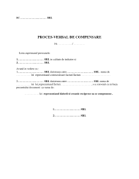 Pentru un bon consum obiecte inventar. Proces Verbal De Compensare Model