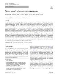 Og13 has no activity yet for this period. Pdf Thirteen Years Of Sysml A Systematic Mapping Study