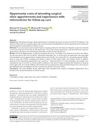 PDF) Opportunity costs of attending surgical clinic appointments and  experiences with telemedicine for follow-up care