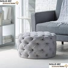 Large inside room for big storage requirement customer. Round Ottoman Grey This Large Tufted Round Ottoman Features A Textured All Over Sleek Contemporary Look This Gray Round Ottoman Is The Perfect Footstool In Yo Round Tufted Ottoman Round Ottoman