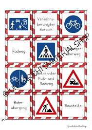 Rohrpfosten für schilder und verkehrsschilder mit fussplatte. Verkehrszeichen Spiel Grundschule Verkehrsschilder Merkspiel