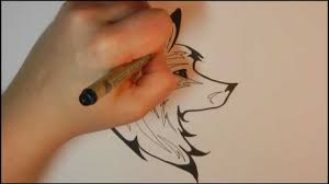 Drawing art anime cartoon tattoo artist cartoons sketch. How To Draw A Tribal Wolf Youtube