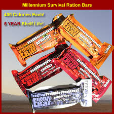 I like these millennium energy bars. Millennium Survival Ration Bars Millennium Survivalmetrics Com Survival Metrics Llc
