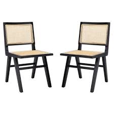 Atticus Side Chair Frame Color Black Natural Cane Dining Chairs Dining Chairs Wood Side Chair
