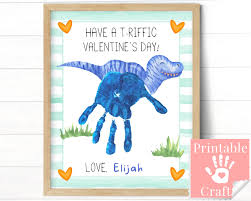T-rex Valentines Day Craft, Valentine Cards for Boys, Preschool Dinosaur  Craft, Handprint Art Personalized Keepsake Gift From Grandson - Etsy