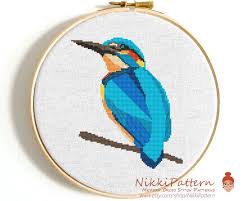 Simple Bird Cross Stitch Pattern Bird Cross Stitch Pattern Kingfisher Cross Stitch Animal Cross Stitch Counted Cross Stitch Modern Cross Stitch Cute Animal Embroidery Chart Cross Stitch Patterns Stitch Patterns Cross Stitch Animals