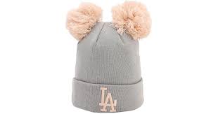 Dodgers 2020 world series locker room hats at fanatics. Ktz Double Pompom La Dodgers Knit Beanie In Grey Grey Lyst