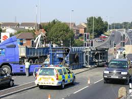 Pictures show extent of police response to a27 crash. Lancing Sompting On The Web Lorry Overturns In A27 Crash