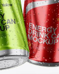 Download Four Glossy Metallic Cans Mockup In Can Mockups On Yellow Images Object Mockups PSD Mockup Templates