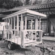 Man In Japan Builds Micro Diy Tiny House On Wheels Tiny House Trailer Japanese Tiny House Small House
