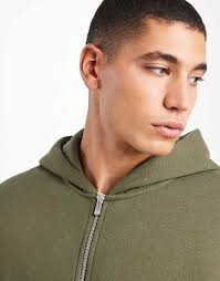 ASOS DESIGN essentials zip up hoodie in ivy green