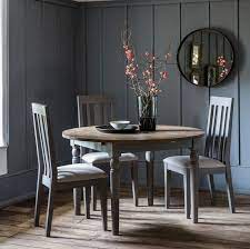 Gallery Direct Cookham Grey Round Extending Dining Set With 4 Chairs 120cm 155cm Round Extendable Dining Table Grey Dining Tables Grey Round Dining Table