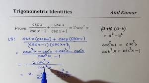 Difficult Trigonometric Identities With Fractions And Reciprocals Mcr3u Youtube