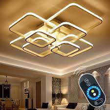 Touch Remote Control Dimming Modern Led Ceiling Lamp Fixture For Living Room Aluminum For Dining Room B Ceiling Lamp Modern Led Ceiling Lights Led Ceiling Lamp