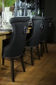 Black Studded Dining Chair With Ring Dining Chairs Dinning Room Chairs Dining Room Chairs