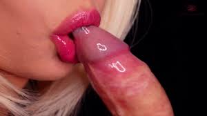 Blowjob Close Up With Puffy Lips Blonde Milking Cumshot into Condom