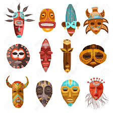 Its bearer surrenders to its power. Flat Set Of Colorful African Ethnic Tribal Ritual Masks Of Different Royalty Free Cliparts Vectors And Stock Illustration Image 64494674