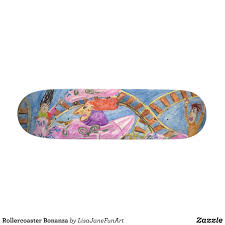 Rollercoaster Bonanza Skateboard Zazzle Com Skateboard Design Cool Skateboards Fashion Graphic