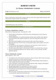 You may also want to include a headline or summary statement that clearly. Finance Administrative Assistant Resume Samples Qwikresume