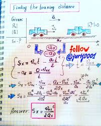 Finding The Braking Distance Illustration By Physics Teacher Yuri Kovalenok Jurij0001 Jurijskovalenoks Physics Notes Learn Physics Ap Physics