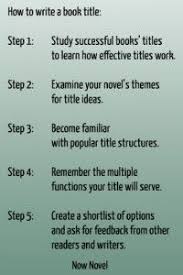 How To Write A Book Title 5 Steps Now Novel Writing A Book Writing Book Titles Writing Tips
