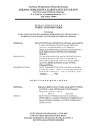 Keputusan rapat dinas mts muhammadiyah singaparna tanggal 13 juli 2012. Contoh Sk Asrama Putra Ky 1