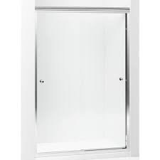 New outdoor shower kits indoor decor attach an. Sterling Finesse 70 0625 In H X 42 625 In To 47 625 In W Frameless Sliding Silver Shower Door Clear Glass In The Shower Doors Department At Lowes Com