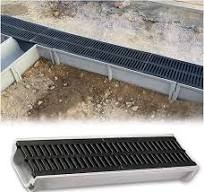 LNNW Couvercle de canal de drainage extérieur pour terrasse, allée,  magasin, système de drainage de tranchée avec couvercle de grille noire,  canal de ...