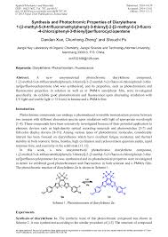 Draw a cross on a piece of paper and put it underneath the flask. Synthesis And Photochromic Properties Of Diarylethene 1 2 Methyl 5 4 Trifluoromethylphenyl 3 Thienyl 2 2 Methyl 5 3 Fluoro 4 Chloro Phenyl 3 Thienyl Perfluorocyclopentene Scientific Net