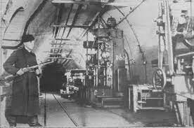 A German Underground Factory Under New Management A Soviet Soldier With Some Of The Machine Tools Moved Underground When German Luftwaffe Fighter Underground