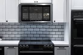 Ge Made A Giant Echo Show Rival That Lives Above Your Stove Kitchen Stove Voice Smart Latest Kitchen Appliances Smart Kitchen Kitchen Tablet