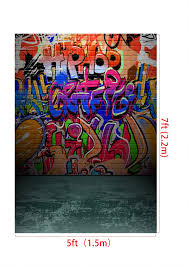 Hellodecor Polyester Fabric 5x7ft Photography Background Graffiti Street Style Wall Painting Kid Studio Background Walmart Com Walmart Com