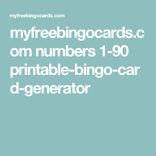 Bingo Cards To Print 1 90 Myfreebingocards Com Numbers 1 90 Printable Bingo Card Generator Bingo Cards Printable Bingo Card Generator Bingo Cards