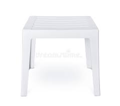 White Plastic Patio Side Table Stock Photo Image Of Hotel Isolated 153033078
